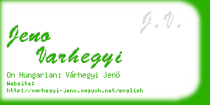 jeno varhegyi business card